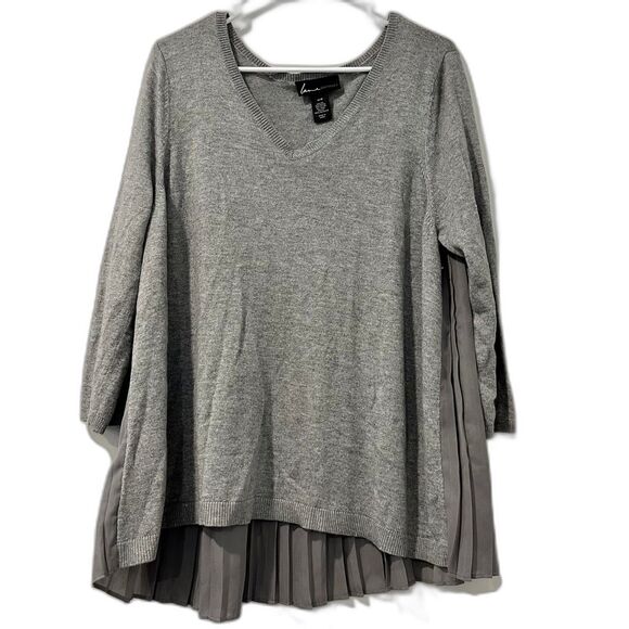 Lane Bryant Gray Sweater Blouse size 14/16 - Picture 1 of 5